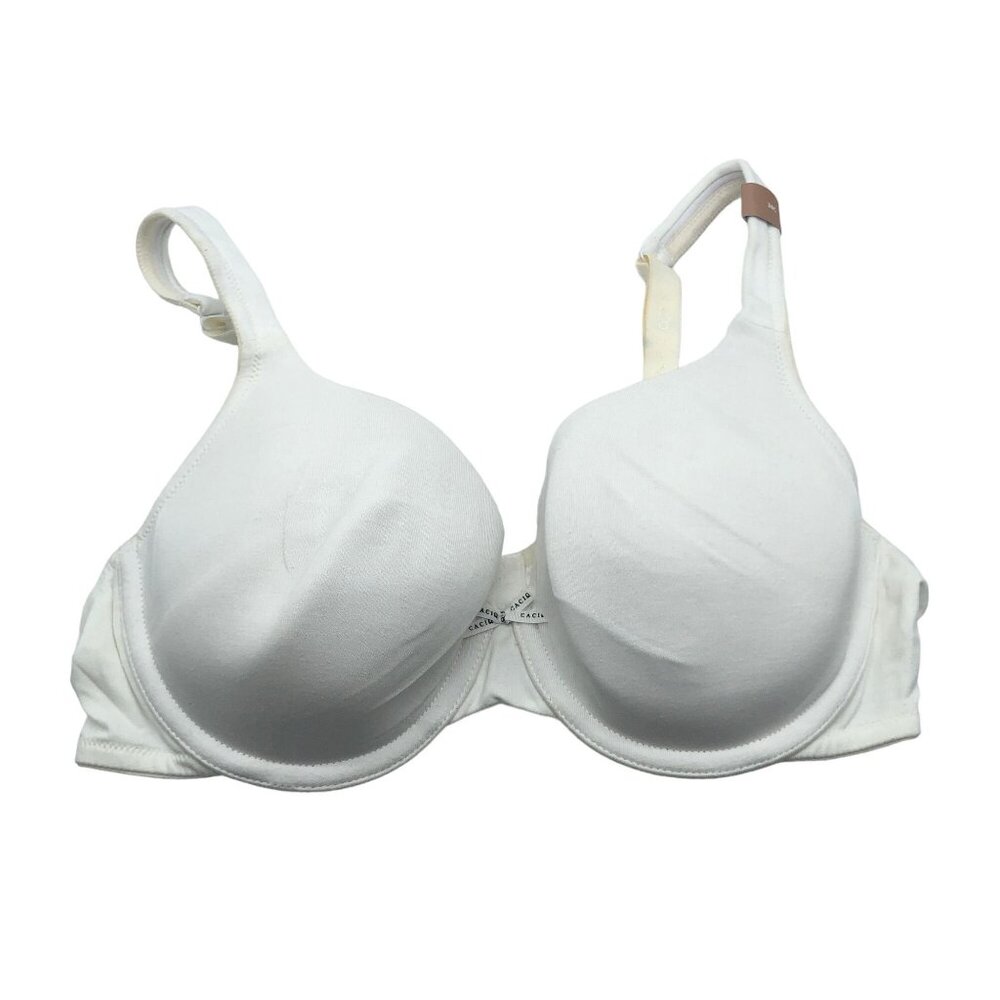 Cacique Lightly Lined T-Shirt Bra White Adjustable Straps Hook Closure 38C
